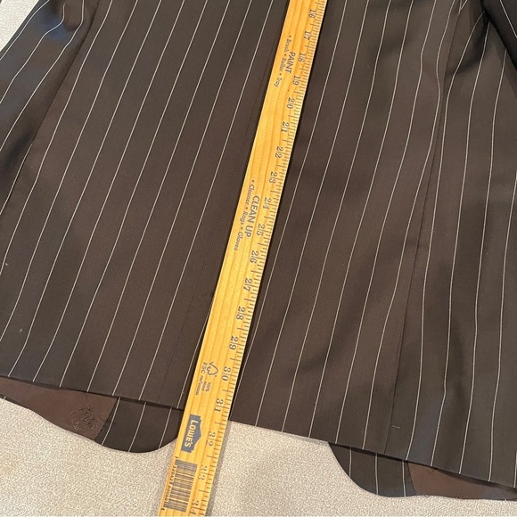 Gianfranco Ferre Mens Three Button Blazer Jacket Brown Size 42R Stripes - Picture 9 of 12